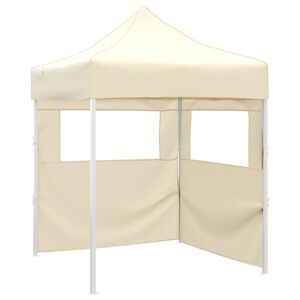 vidaXL Gazebo Professionale Pieghevole con 2 Pareti 2x2m Acciaio Crema