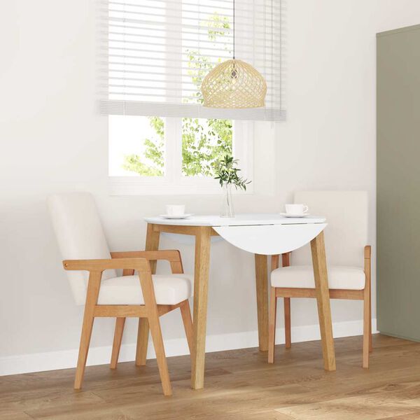 vidaXL Sedie da Pranzo con Cuscini 2 pz in Legno Massello di Hevea