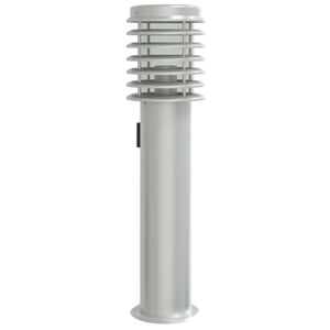 vidaXL Lampada da Terra per Esterni con Presa Argento 60 cm in Acciaio