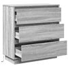 vidaXL Armadio da Notte Grigio 71 x 34,5 x 75 cm Legno multistrato