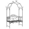 vidaXL Panchina da giardino Nero 121 x 48 x 200 cm Acciaio