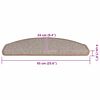 vidaXL Tappetini per scale 30 pz 65x24x4 cm Marrone chiaro Semicircolari Grandi