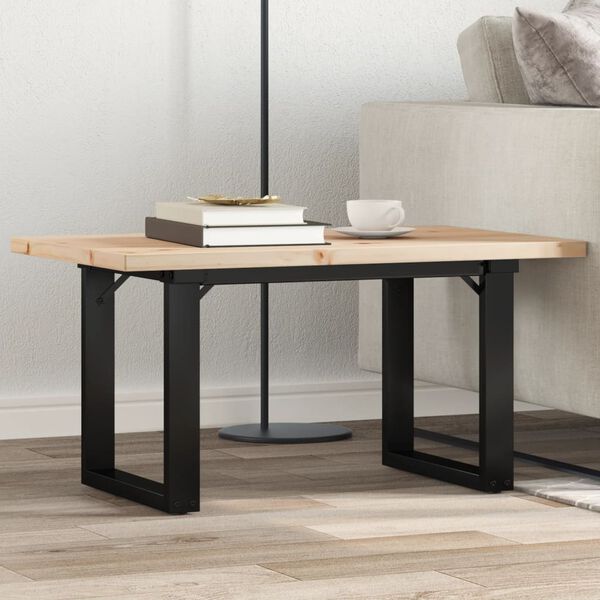 vidaXL Tavolino Salotto Telaio a O 80x50x40,5cm Legno Pino e Acciaio