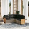 vidaXL Set Divano da Giardino 5 pz con Cuscini Grigio in Polyrattan