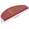 vidaXL Tappetini per scale 15 pz 65x24x4 cm Bordeaux Semicircolari Grandi