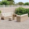 vidaXL Set Divano da Giardino 11 pcs Beige Poly Rattan