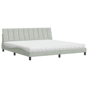 vidaXL Letto con Materasso Hanko Grigio Chiaro 200x200cm Velluto