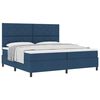 vidaXL Letto a molle con testiera Blu 200 x 200 cm Tessuto