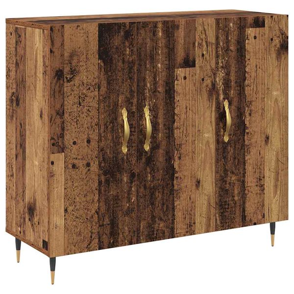 vidaXL Credenza Legno vecchio 90 x 34 x 80 cm Legno multistrato