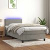 vidaXL Letto a Molle con Materasso e LED Grigio Chiaro 80x200 cm Velluto