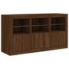 vidaXL Credenza con Luci LED Rovere Marrone 123x37x67 cm