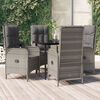 vidaXL Set da Pranzo Giardino 5pz Nero e Grigio con Cuscini Polyrattan