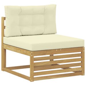 vidaXL Divano centrale per esterno Legno di Acacia Massello Bianco