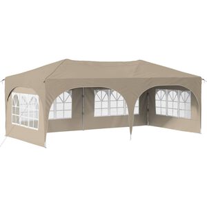 vidaXL Tenda per feste a pop-up Crema 575 x 288 x 245 cm