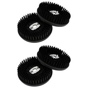 vidaXL Testina spazzola per lucidatrice 4 pz &Oslash; 13 cm Nero PP e nylon