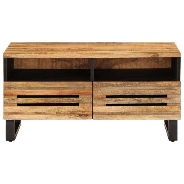 vidaXL Tavolino da Salotto 80x55x40 cm Legno Massello di Mango Grezzo