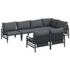 vidaXL Set Divano da Giardino 7 pz Nero Acciaio