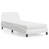 vidaXL Letto con Materasso Dover Bianco 90x200 cm in Similpelle