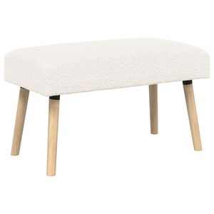 vidaXL panchina Tinta unita Crema 80 x 40 x 46 cm Boucl&eacute;