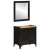 vidaXL Set Mobili da Bagno 2pz in Ferro e Legno Massello di Mango