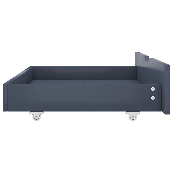 vidaXL Cassetti per Letto 2 pz Grigio Chiaro in Legno Massello di Pino