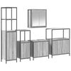 vidaXL Set di mobili per il bagno 5 pz Grigio Sonoma e Nero