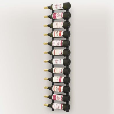 vidaXL Portavini da Parete per 12 Bottiglie Nero in Ferro