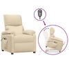 vidaXL Poltrona Alzapersona Massaggiante Crema in Tessuto