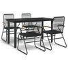 vidaXL Set da Pranzo da Giardino 5 pz Nero in Rattan PVC