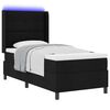 vidaXL Letto a Sorgente LED con materasso Nero 90 x 190 cm Tessuto