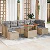 vidaXL Set Divano da Giardino 8 pcs Beige Poly Rattan