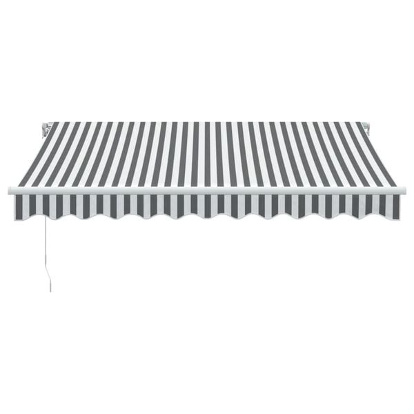 vidaXL Tenda da Sole Retrattile Manuale Antracite e Bianco 300x250 cm