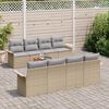 vidaXL Set Divano da Giardino con cuscino 9 pcs Beige polyrattan