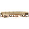 vidaXL Set di divani da esterno con cuscino 9 pcs Naturale e Beige