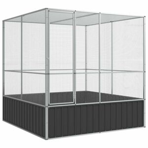 vidaXL Voliera Argento 211x207x212 cm in Acciaio