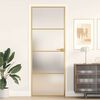 vidaXL Porta Interni Sottile Oro 76x201,5cm Vetro Temperato Alluminio