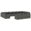 vidaXL Set Divani da Giardino 13 pz con Cuscini in Polyrattan Grigio