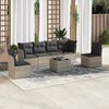 vidaXL Set Divani da Giardino 7pz con Cuscini Grigio Chiaro Polyrattan