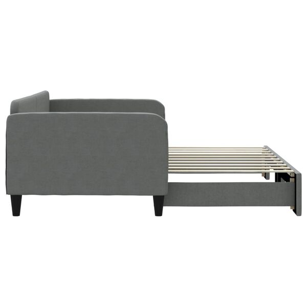 vidaXL Divano Letto con Letto Estraibile Grigio Scuro 90x190cm Tessuto