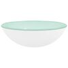 vidaXL Lavandino in Vetro Temperato 42x14 cm Bianco