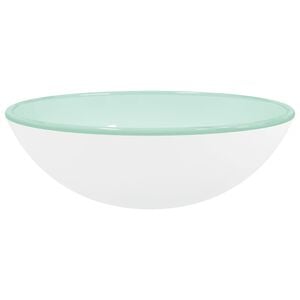 vidaXL Lavandino in Vetro Temperato 42x14 cm Bianco