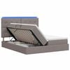 vidaXL Letto con contenitore LED e materasso Tortora 200 x 200 cm