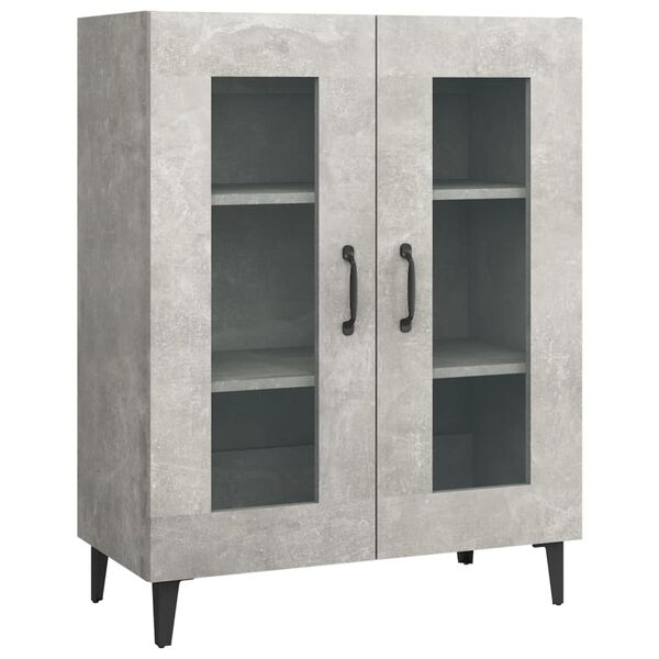 vidaXL Credenza Grigio Cemento 69,5x34x90 cm in Legno Multistrato