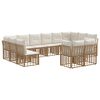 vidaXL Set di divani da esterno 12 pcs Naturale e Bianco Crema