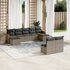 vidaXL Set Divano da Giardino 9 pz con Cuscini Grigio in Polyrattan