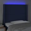 vidaXL Testiera a LED Blu 83x16x118/128 cm in Tessuto