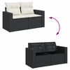 vidaXL Set Divani da Giardino 12 pz con Cuscini Nero in Polyrattan