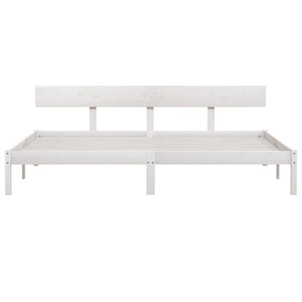 vidaXL Giroletto Bianco in Legno Massello di Pino 200x200 cm