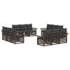 vidaXL Set Divano da Giardino 12 pcs Grigio polyrattan