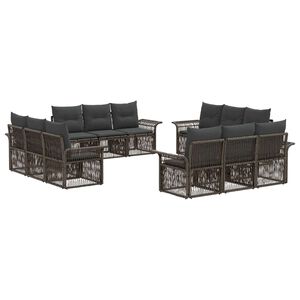 vidaXL Set Divano da Giardino 12 pcs Grigio polyrattan